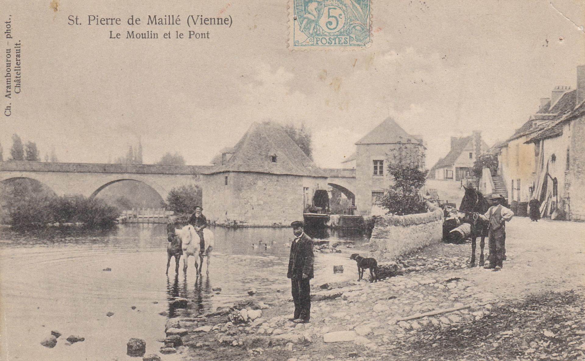 Moulin et pont n02 recto 1905